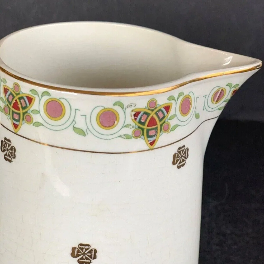 Antique Art Deco Pitcher Edwin M. Knowles Art Pottery 5.5